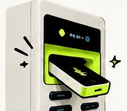 Een powerbank schuift terug in het station